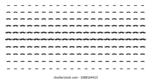 Gentleman moustache icon halftone pattern, designed for backgrounds, covers, templates and abstraction concepts. Vector gentleman moustache pictograms arranged into halftone grid.