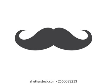 Ícone do bigode de cavalheiro em estilo plano. Ilustração de vetor de penteado Whisker no plano de fundo isolado. Conceito comercial de sinal de bigode.