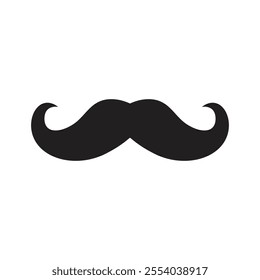 Gentleman mustache icon in flat style. Whisker hairstyle vector illustration on isolated background. Moustache sign business concept.