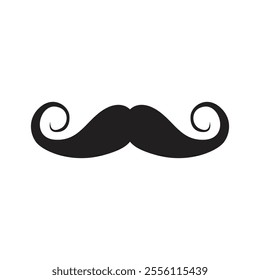 Gentleman mustache icon in flat style. Whisker hairstyle vector illustration on isolated background. Moustache sign business concept.