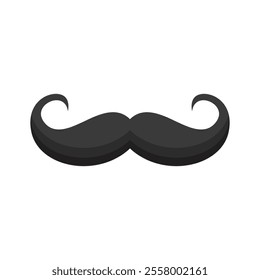 Gentleman mustache icon in flat style. Whisker hairstyle vector illustration on isolated background. Moustache sign business concept.