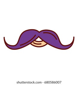 gentleman mustache isolated icon