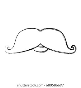 gentleman mustache isolated icon