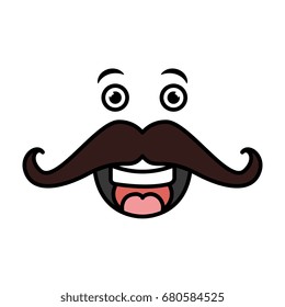 gentleman mustache kawaii character