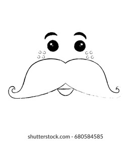 gentleman mustache kawaii character