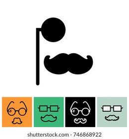 Gentleman with mustache and monocle simple vector icon