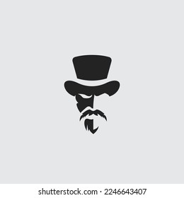 Gentleman negative space mono color design