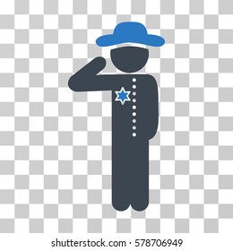 Gentleman Officer icon. Vector illustration style is flat iconic bicolor symbol, smooth blue colors, transparent background. Designed for web and software interfaces.