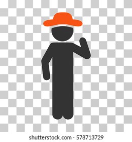 Gentleman Opinion icon. Vector illustration style is flat iconic bicolor symbol, orange and gray colors, transparent background. Designed for web and software interfaces.