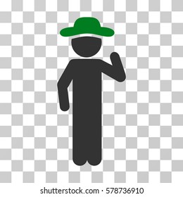 Gentleman Opinion icon. Vector illustration style is flat iconic bicolor symbol, green and gray colors, transparent background. Designed for web and software interfaces.