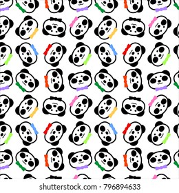 Gentleman panda pattern.
This is a vector illustration.