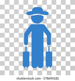 Gentleman Passenger icon. Vector illustration style is flat iconic symbol, cobalt color, transparent background. Designed for web and software interfaces.
