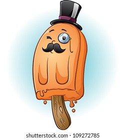 Gentleman Popsicle Cartoon Character