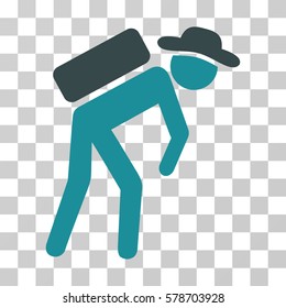 Gentleman Porter icon. Vector illustration style is flat iconic bicolor symbol, soft blue colors, transparent background. Designed for web and software interfaces.