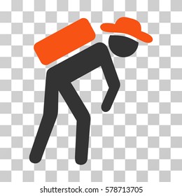 Gentleman Porter icon. Vector illustration style is flat iconic bicolor symbol, orange and gray colors, transparent background. Designed for web and software interfaces.