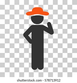 Gentleman Proposal icon. Vector illustration style is flat iconic bicolor symbol, orange and gray colors, transparent background. Designed for web and software interfaces.