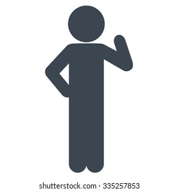 Gentleman Proposal vector icon. Style is flat symbol, smooth blue color, rounded angles, white background.