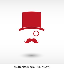 Gentleman - red vector  icon with shadow