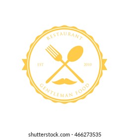 Gentleman restaurant logo and badge vector illustration