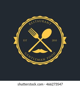 Gentleman restaurant logo and badge vector illustration