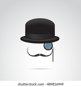 Gentleman retro icon isolated on white background. Vector art.