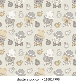 gentleman retro seamless pattern