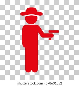 Gentleman Robber icon. Vector illustration style is flat iconic symbol, red color, transparent background. Designed for web and software interfaces.