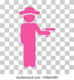 Gentleman Robber icon. Vector illustration style is flat iconic symbol, pink color, transparent background. Designed for web and software interfaces.