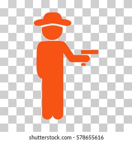 Gentleman Robber icon. Vector illustration style is flat iconic symbol, orange color, transparent background. Designed for web and software interfaces.