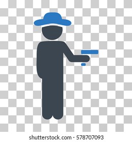 Gentleman Robber icon. Vector illustration style is flat iconic bicolor symbol, smooth blue colors, transparent background. Designed for web and software interfaces.