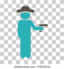 Gentleman Robber icon. Vector illustration style is flat iconic bicolor symbol, grey and cyan colors, transparent background. Designed for web and software interfaces.