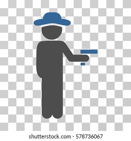Gentleman Robber icon. Vector illustration style is flat iconic bicolor symbol, cobalt and gray colors, transparent background. Designed for web and software interfaces.