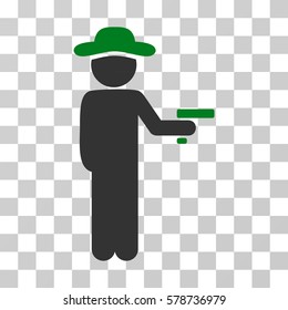 Gentleman Robber icon. Vector illustration style is flat iconic bicolor symbol, green and gray colors, transparent background. Designed for web and software interfaces.