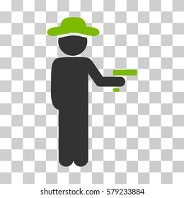 Gentleman Robber icon. Vector illustration style is flat iconic bicolor symbol, eco green and gray colors, transparent background. Designed for web and software interfaces.