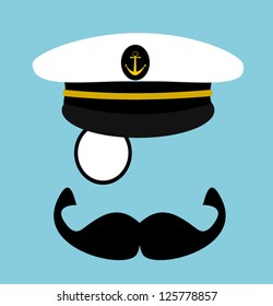 gentleman with sailor hat and monocle