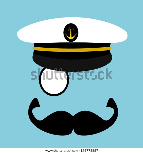 Gentleman Sailor Hat Monocle Stock Vector (Royalty Free) 125778857