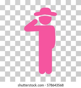 Gentleman Salute icon. Vector illustration style is flat iconic symbol, pink color, transparent background. Designed for web and software interfaces.
