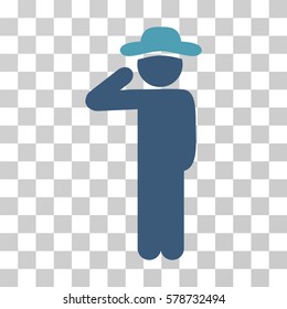 Gentleman Salute icon. Vector illustration style is flat iconic bicolor symbol, cyan and blue colors, transparent background. Designed for web and software interfaces.