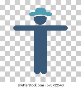 Gentleman Scarecrow icon. Vector illustration style is flat iconic bicolor symbol, cyan and blue colors, transparent background. Designed for web and software interfaces.