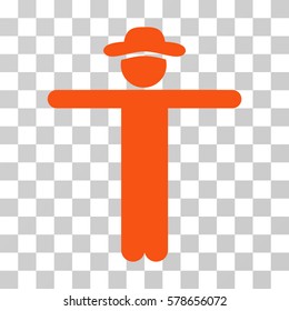 Gentleman Scarescrow icon. Vector illustration style is flat iconic symbol, orange color, transparent background. Designed for web and software interfaces.