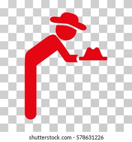 Gentleman Servant icon. Vector illustration style is flat iconic symbol, red color, transparent background. Designed for web and software interfaces.