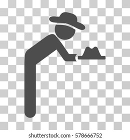 Gentleman Servant icon. Vector illustration style is flat iconic symbol, gray color, transparent background. Designed for web and software interfaces.