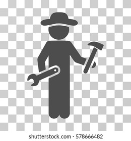Gentleman Serviceman icon. Vector illustration style is flat iconic symbol, gray color, transparent background. Designed for web and software interfaces.