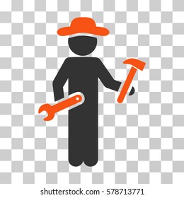 Gentleman Serviceman icon. Vector illustration style is flat iconic bicolor symbol, orange and gray colors, transparent background. Designed for web and software interfaces.
