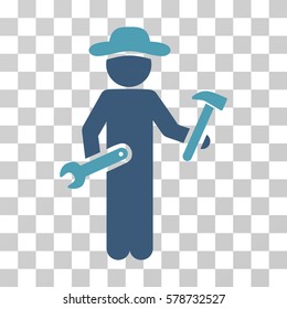 Gentleman Serviceman icon. Vector illustration style is flat iconic bicolor symbol, cyan and blue colors, transparent background. Designed for web and software interfaces.