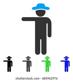 Gentleman Show flat vector illustration. Colored gentleman show gray, black, blue, green pictogram versions. Flat icon style for web design.