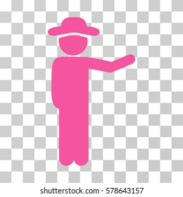 Gentleman Show icon. Vector illustration style is flat iconic symbol, pink color, transparent background. Designed for web and software interfaces.
