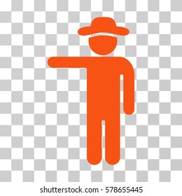 Gentleman Show icon. Vector illustration style is flat iconic symbol, orange color, transparent background. Designed for web and software interfaces.