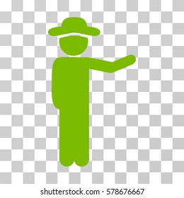 Gentleman Show icon. Vector illustration style is flat iconic symbol, eco green color, transparent background. Designed for web and software interfaces.