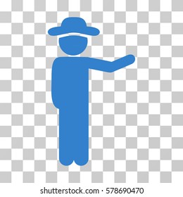 Gentleman Show icon. Vector illustration style is flat iconic symbol, cobalt color, transparent background. Designed for web and software interfaces.